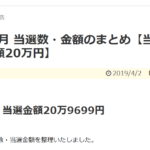 2019年3月 当選数・金額のまとめ【当選数65回、当選額20万円】